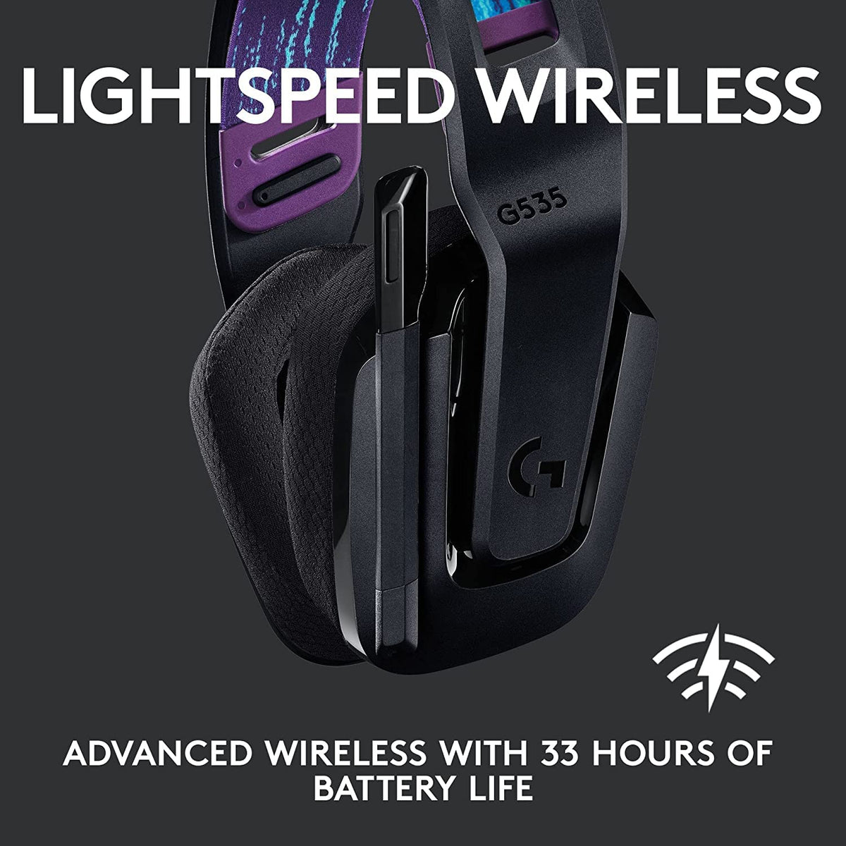 LOGITECH G535 Lightspeed Wireless Stereo Gaming Headphone ( Black ) ( PC / Mobile / Mac )