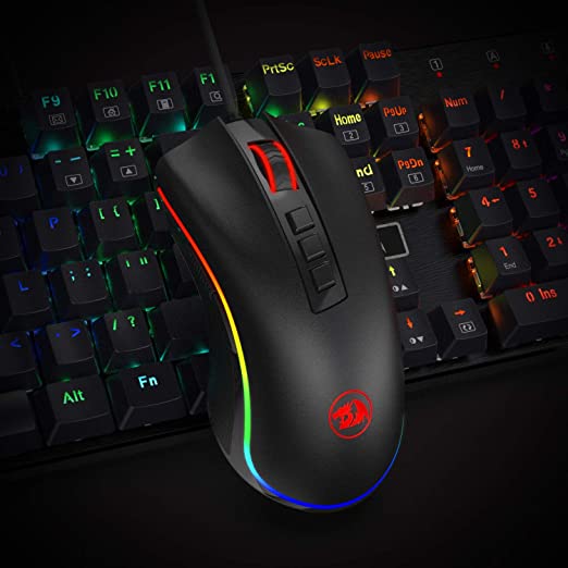 REDRAGON Cobra M711 Wired Ergonomic Gaming Mouse ( Cobra M711 ) ( 10000DPI / 8 Macro Button ) ( Black )