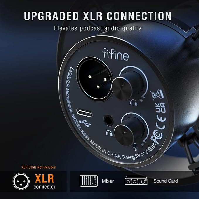 FIFINE K688 XLR/USB Dynamic Microphone