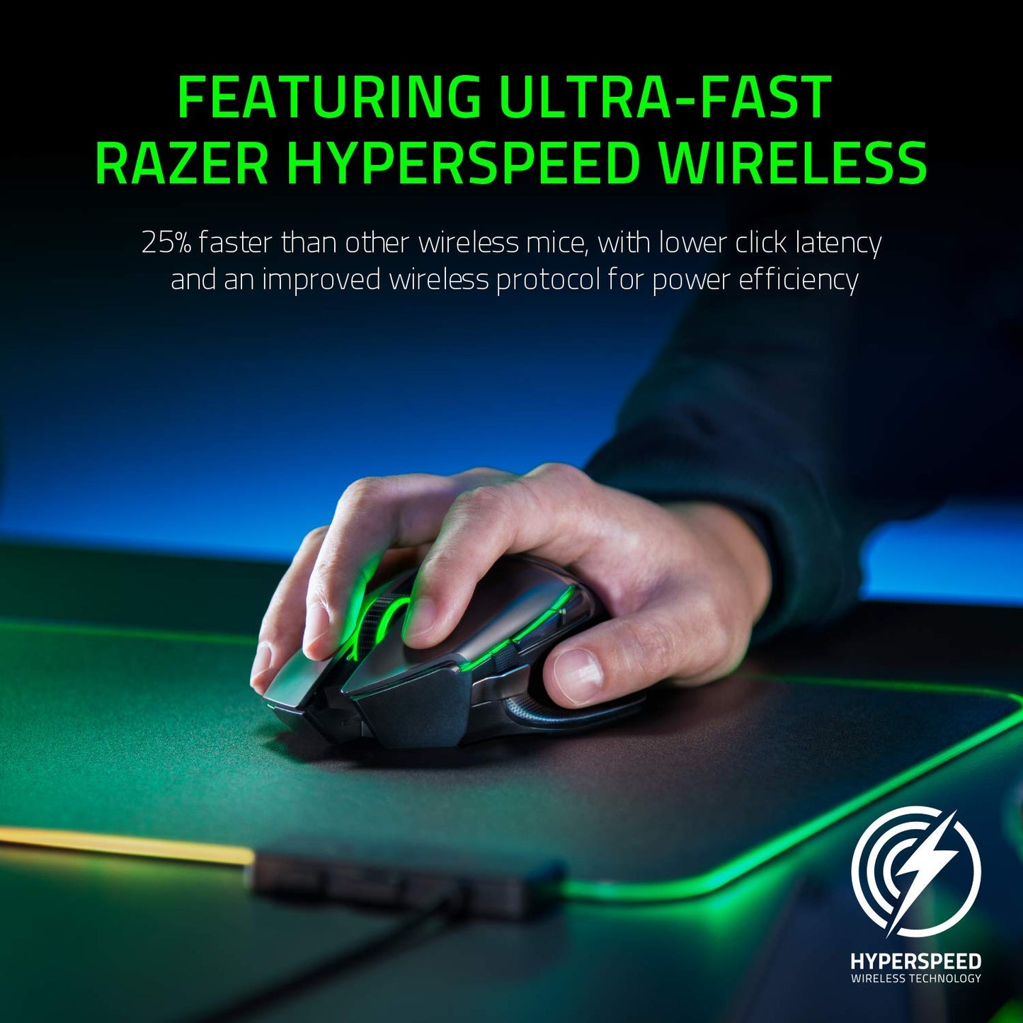 RAZER Basilisk Ultimate Hyperspeeed Wireless Ergonomic Gaming Mouse ( RZ01-03170100-R3A1 ) ( 20000DPI / 11 Macro Button ) ( Black )