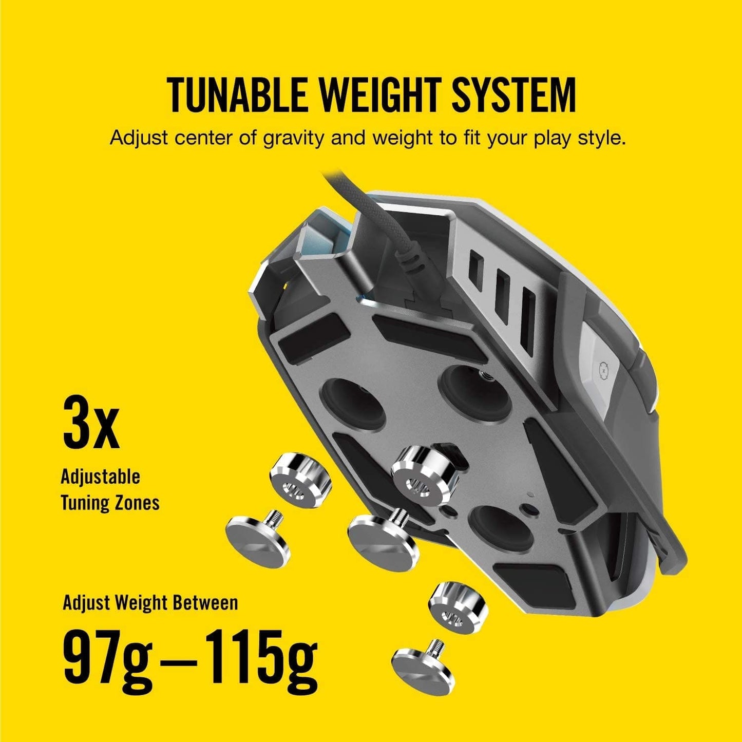 CORSAIR M65 Elite Wired Ergonomic Gaming Mouse ( M65 ) ( 18000DPI / 8 Macro Buttons ) ( White )