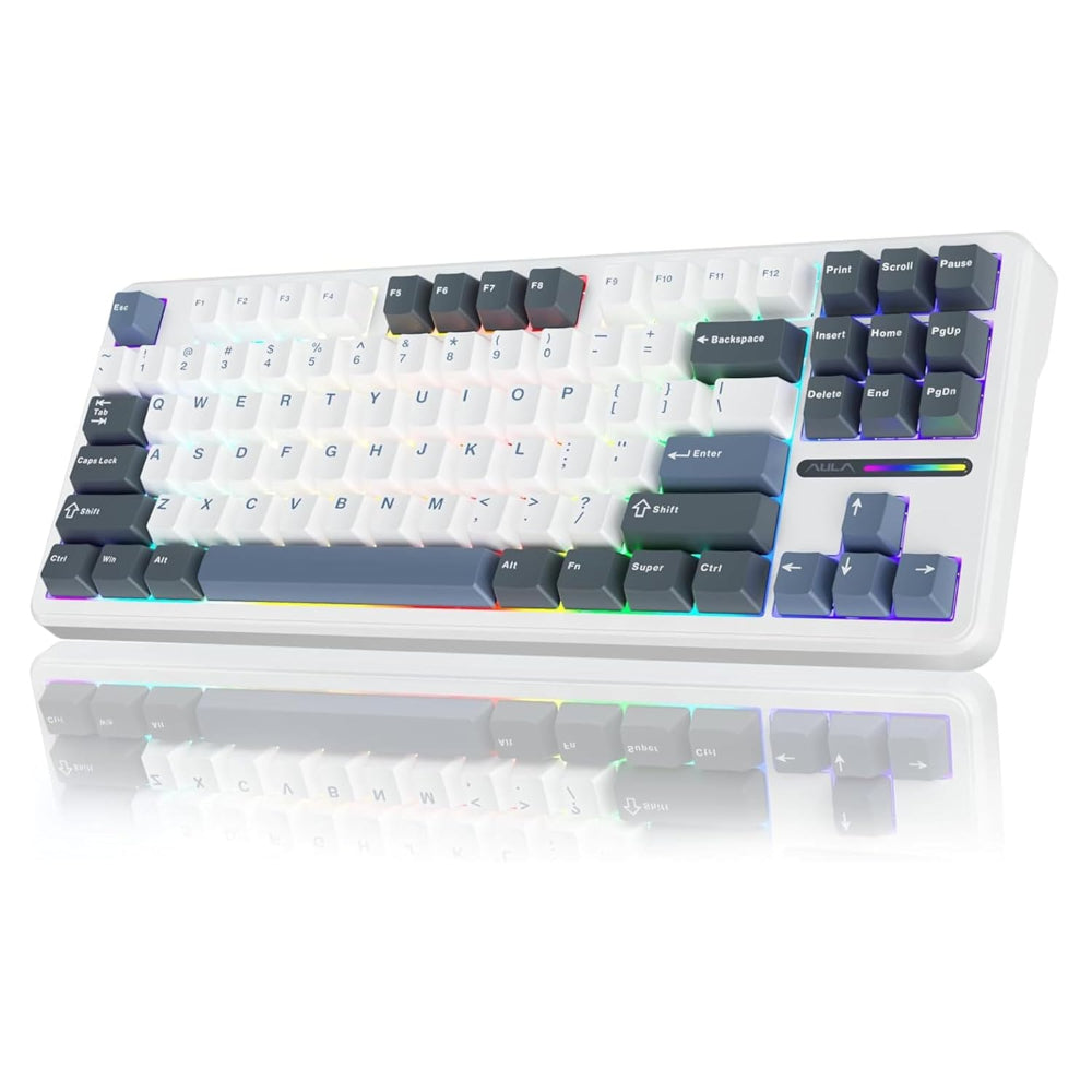 AULA F87 75% Wireless Mechanical Gaming Keyboard ( Smoke Blue ) ( Graywood Switch ) ( F87UW )