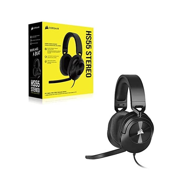 CORSAIR HS55 Wired 7.1 Surround Gaming Headphone With Mic ( Carbon ) ( PC/PS5/PS4/Xbox )