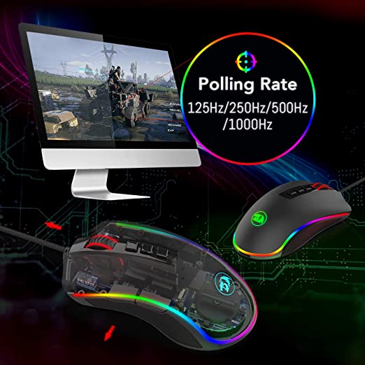 REDRAGON Cobra M711 Wired Ergonomic Gaming Mouse ( Cobra M711 ) ( 10000DPI / 8 Macro Button ) ( Black )