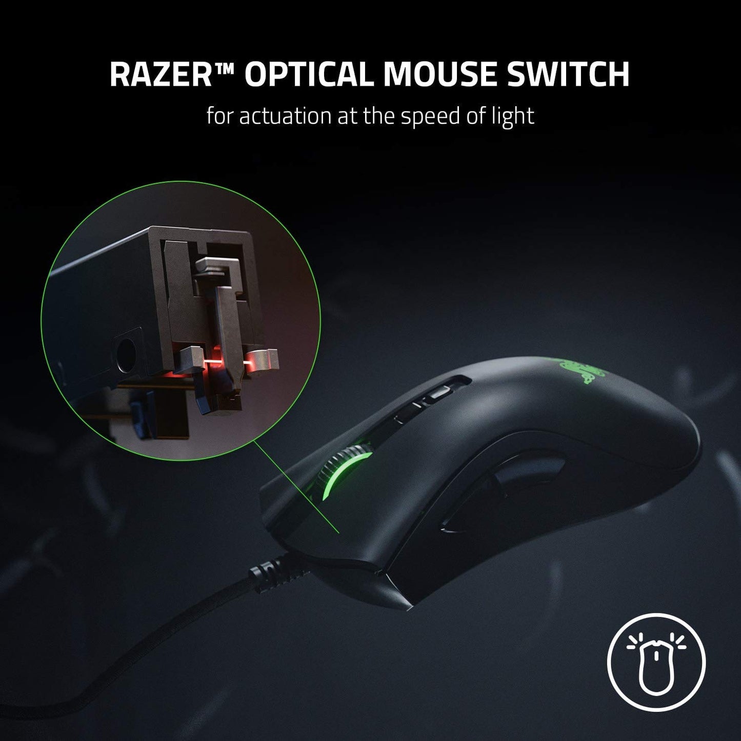 RAZER DeathAdder V2 Wired Ergonomic Gaming Mouse ( RZ01-03210100-R3M1 ) ( 20000DPI / 8 Macro Button ) ( Black )