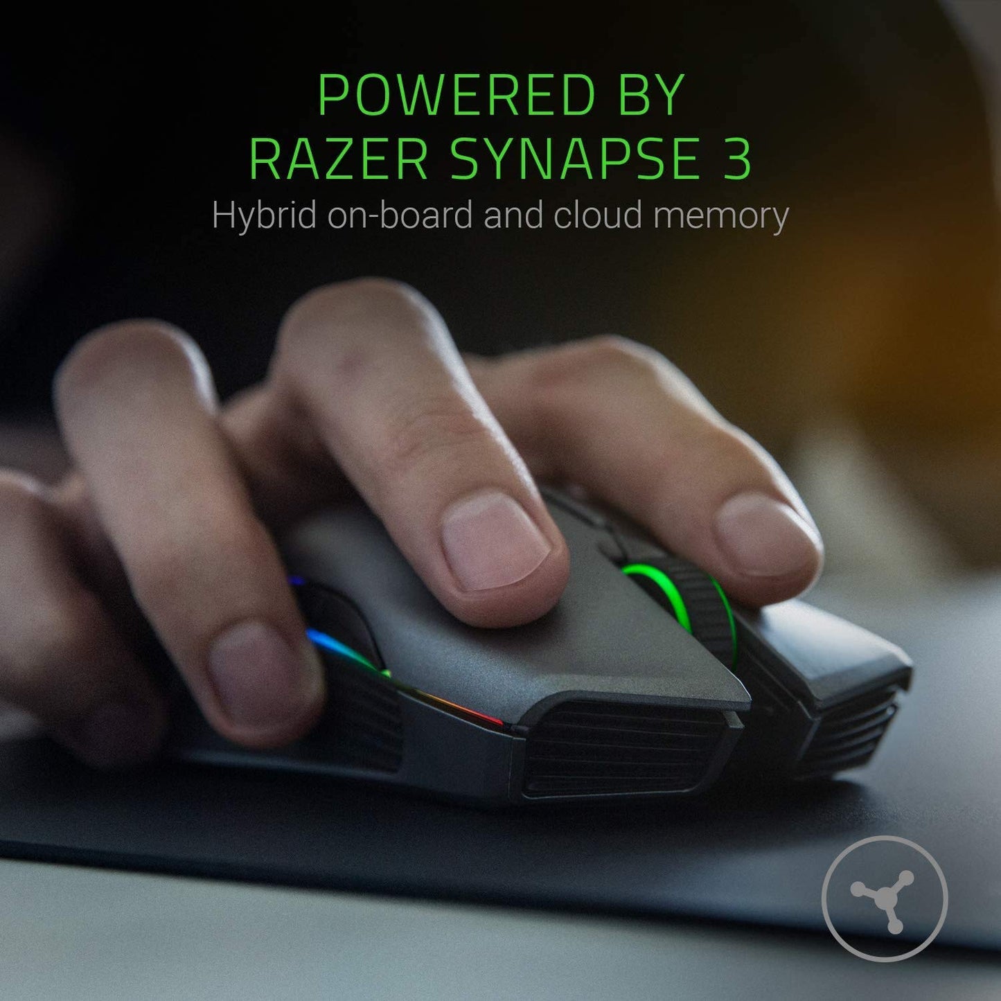 RAZER Lanc ead Wireless Ambidextrous Gaming Mouse ( RZ01-02120100-R3A1) (16000DPI / 7 Macro Button ) ( Black )