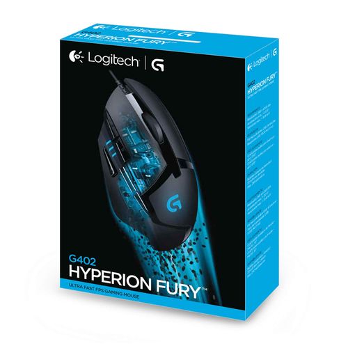 LOGITECH G402 Hyperion Fury Wired Ergonomic Gaming Mouse ( 910-004070 ) ( 4000DPI / 8 Macro Buttons ) ( Black )