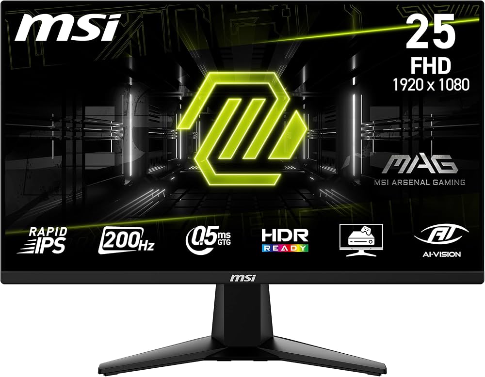 MSI Mag 255F E20 25 Inch FHD 200Hz IPS Panel 100%SRGB 0.5MS AMD Freesync Gaming Monitor
