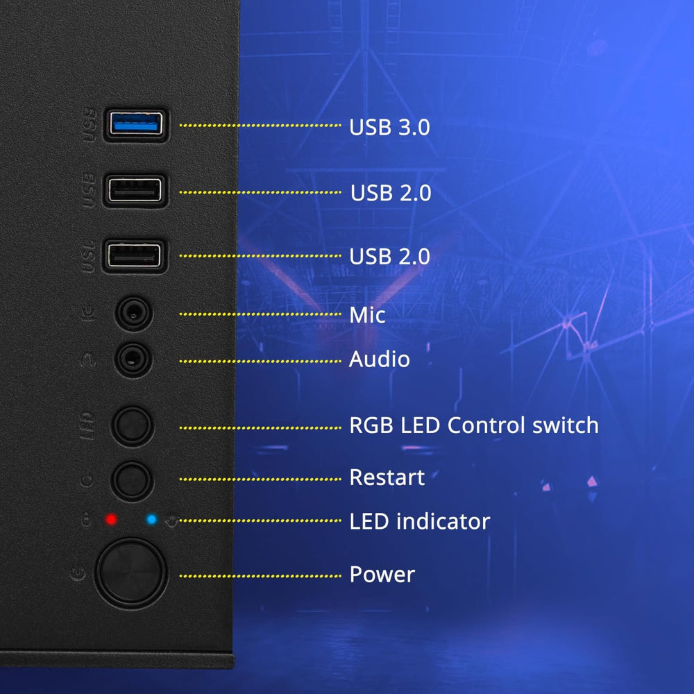 ZEBRONIC Mercury ARGB MATX Mid Tower Cabinet ( Black )