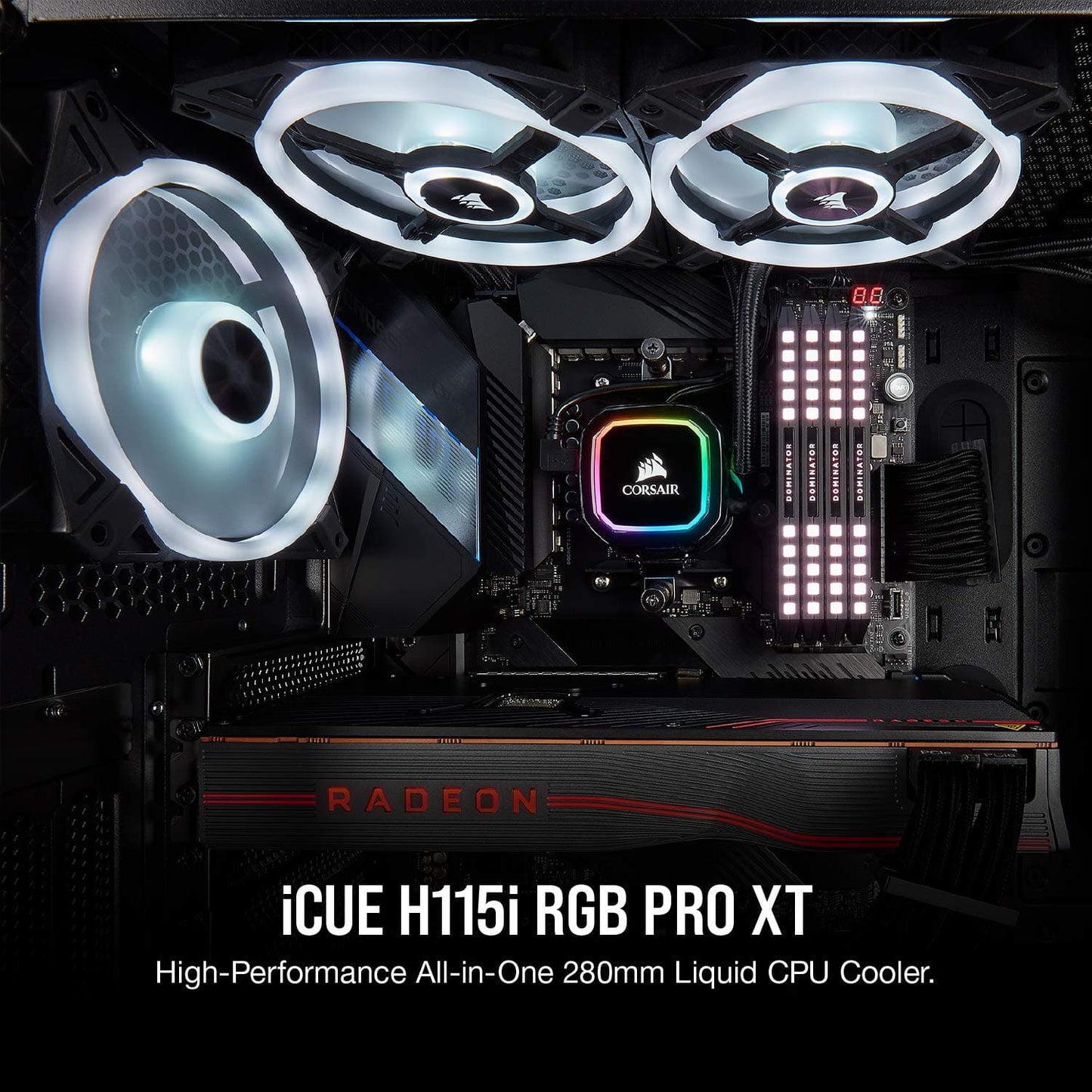 CORSAIR ICUE H115i RGB Pro XT 280mm CPU Liquid Cooler (Black)