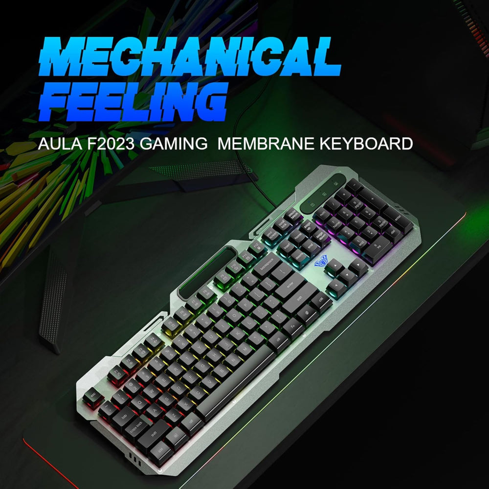 AULA F2023 Full Size Membrane Wired Gaming Keyboard ( Black ) ( F2023 )