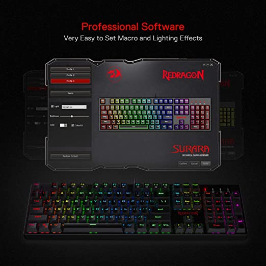 REDRAGON K582 SURARA Full Size Mechanical Wired Gaming Keyboard ( Black ) ( Blue Switch )