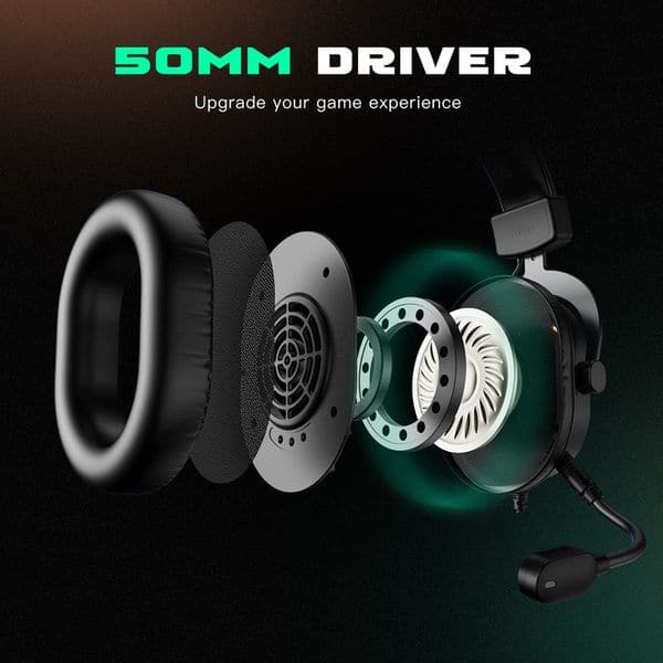 FIFINE H6 Wired 7.1 Surround Gaming Surround Gaming Headphone With Mic ( Black ) ( PC/PS4/PS5 )