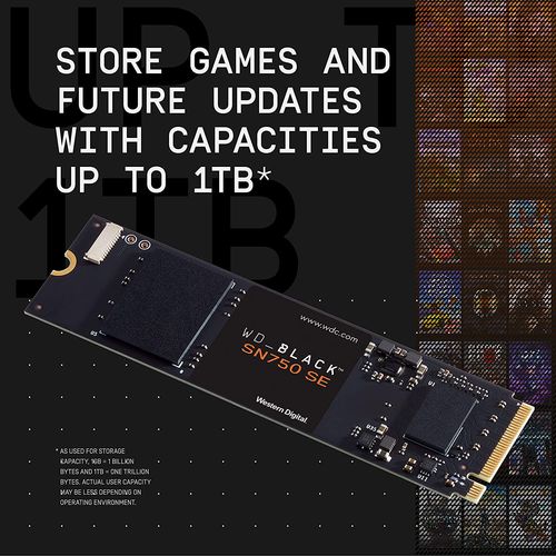 WESTERN DIGITAL Black SN750SE 1TB Gen4 M.2 NVME Gen4 Solid State Drive ( SSD )