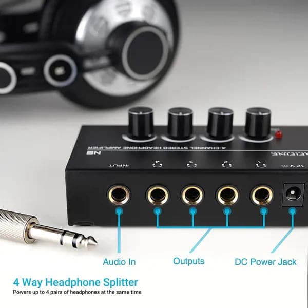 FIFINE N6 Headphone Amplifier With Stereo Output And Individual Volume Controls