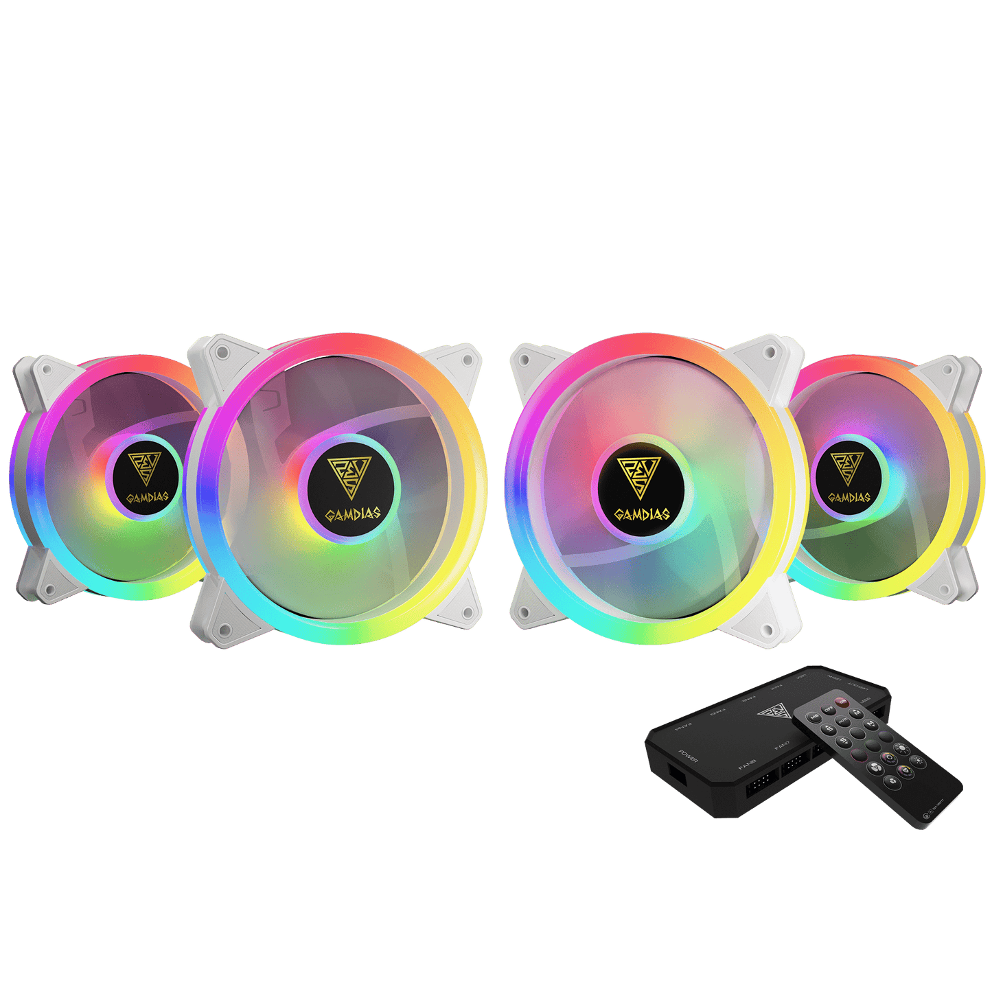 GAMDIAS AEOLUS M2-1204R ARGB Fan Kit ( White )
