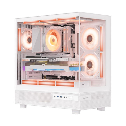 ANT ESPORTS Crystal X6 ATX Mid Tower Cabinet (White)