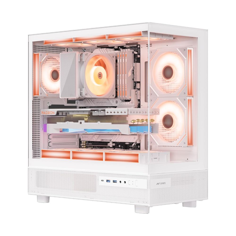 ANT ESPORTS Crystal X6 ATX Mid Tower Cabinet (White)