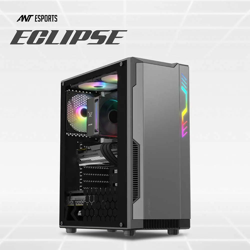 ANT ESPOERS Eclipse ARGB ATX Mid Tower Cabinet ( Black / Grey )