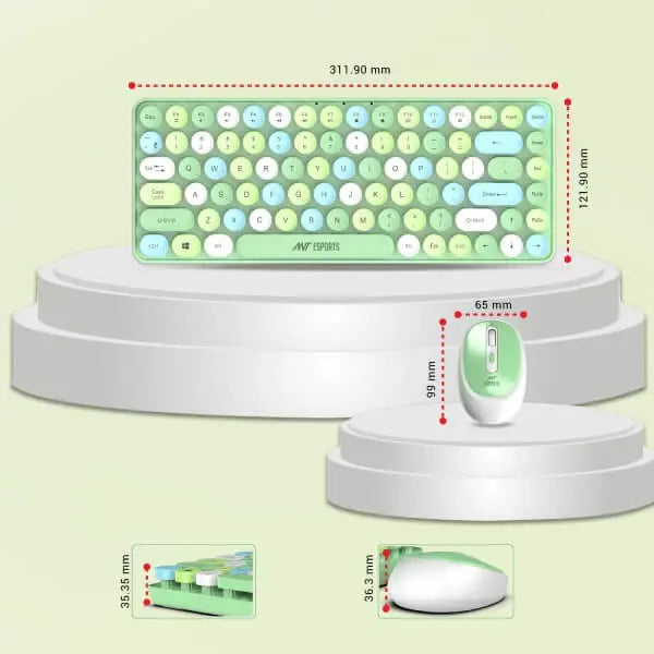 ANT ESPORTS WKM33 Wireless Gaming Keyboard and Mouse Combo ( Apple Green )