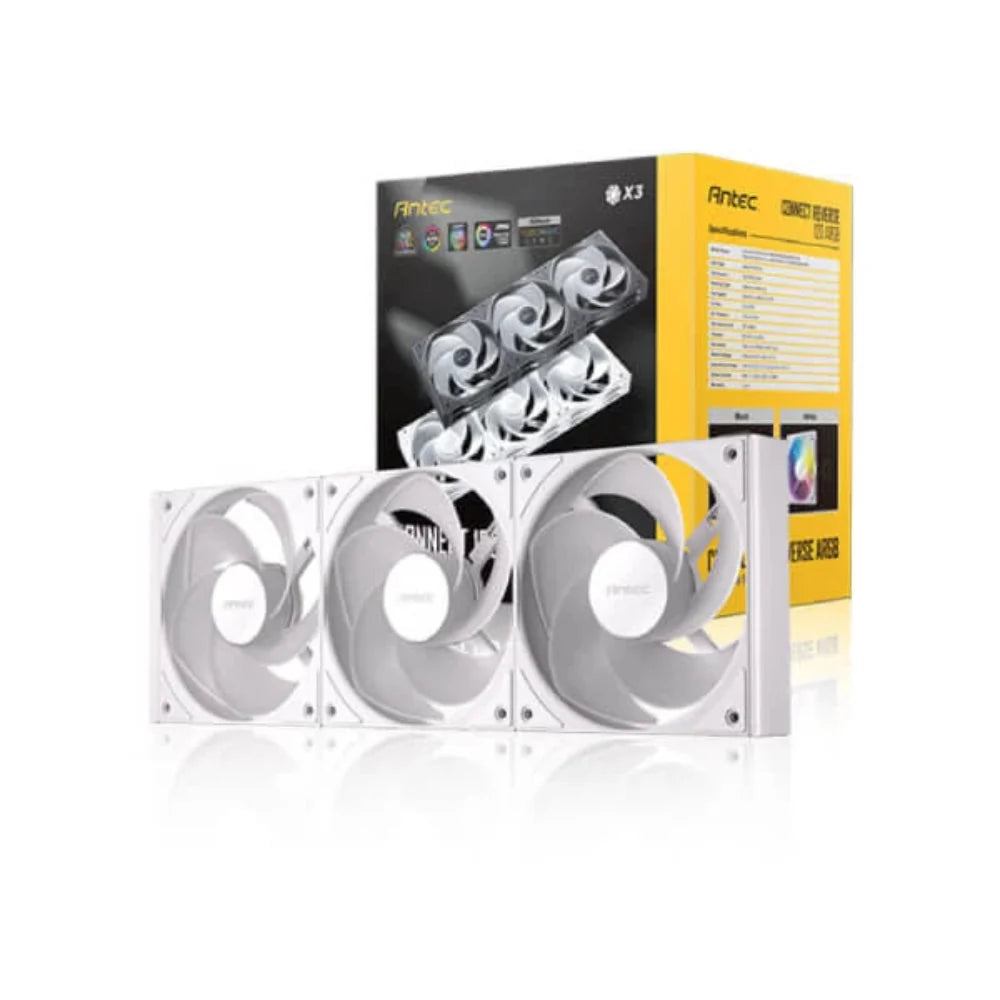 ANTEC Connect 120 Reverse ARGB 120mm Cabinet Fan ( White ) ( Triple Pack )