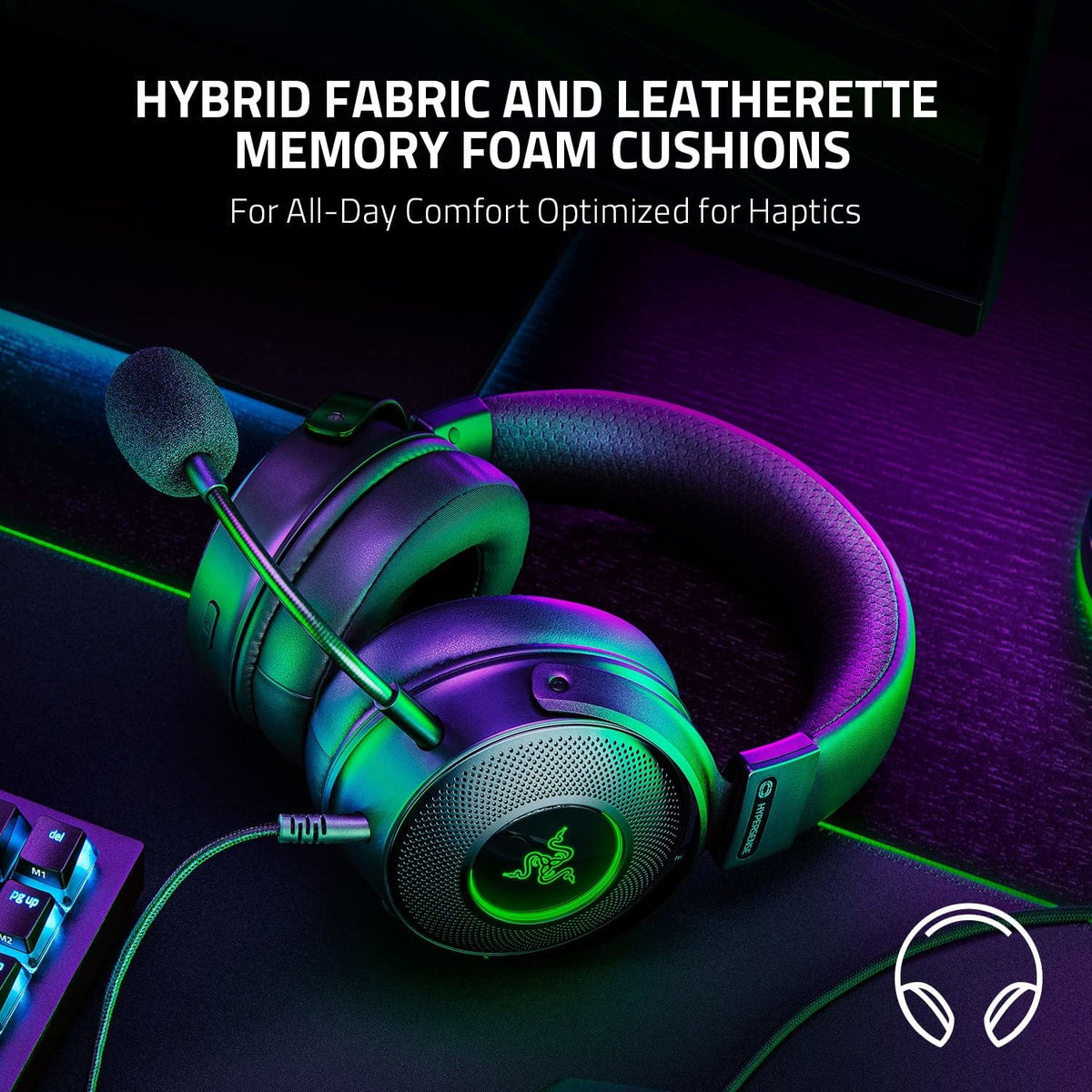RAZER kraken V3 HyperSense RGB Wired Stereo Gaming Headphone (Black) (PC / PS)