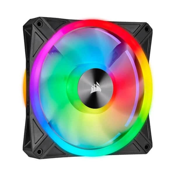 CORSAIR ICUE QL140 140mm RGB Cabinet Fan (Black) (Dual Pack)