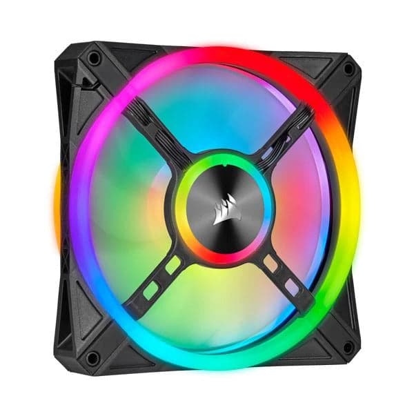 CORSAIR ICUE QL140 140mm RGB Cabinet Fan (Black) (Dual Pack)