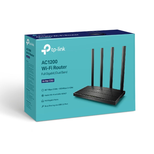 TPLink Archer C6U AC1200 Wireless MU-MIMO Gigabit Router