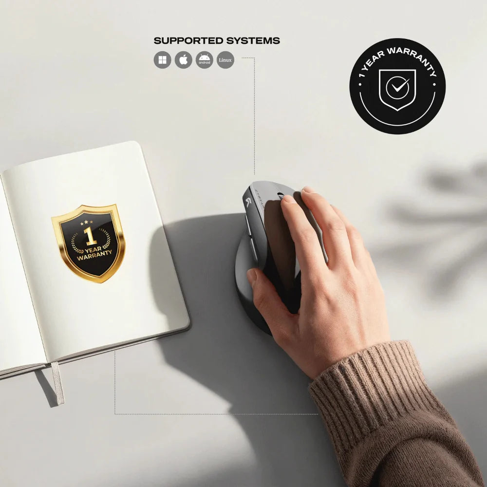 CYBEART Arcus wireless Ergonomic Gaming Mouse ( Black ) ( 2400DPI / 6 Macro Buttons )