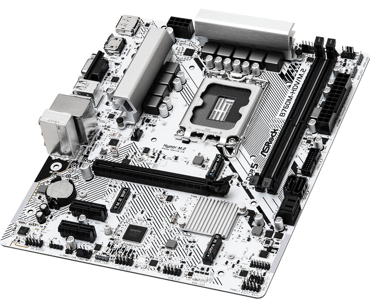 ASROCK B760M-HDV/M.2 DDR5 Intel Motherboard ( White )