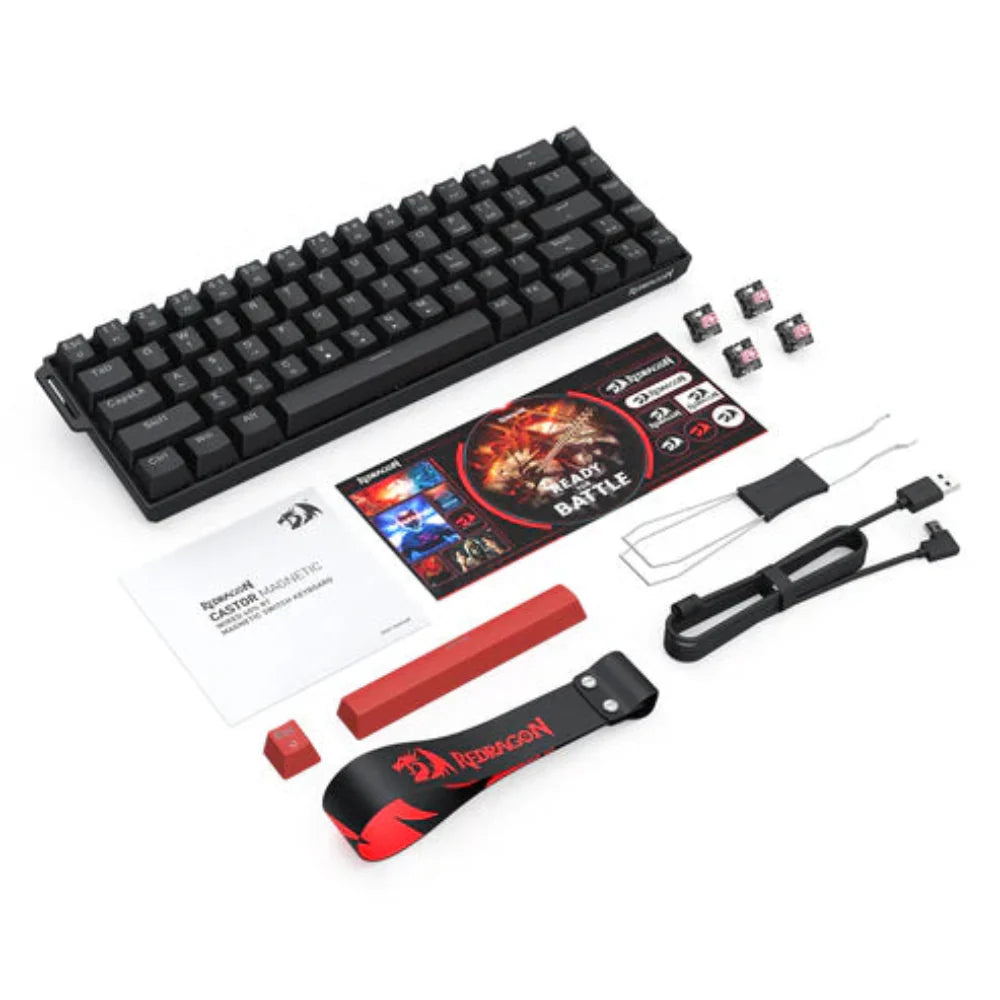 REDRAGON Castor K631 HE 60% Mechanical RGB Wired Gaming Keyboard With Strap ( Black ) ( Magnetic Switches )