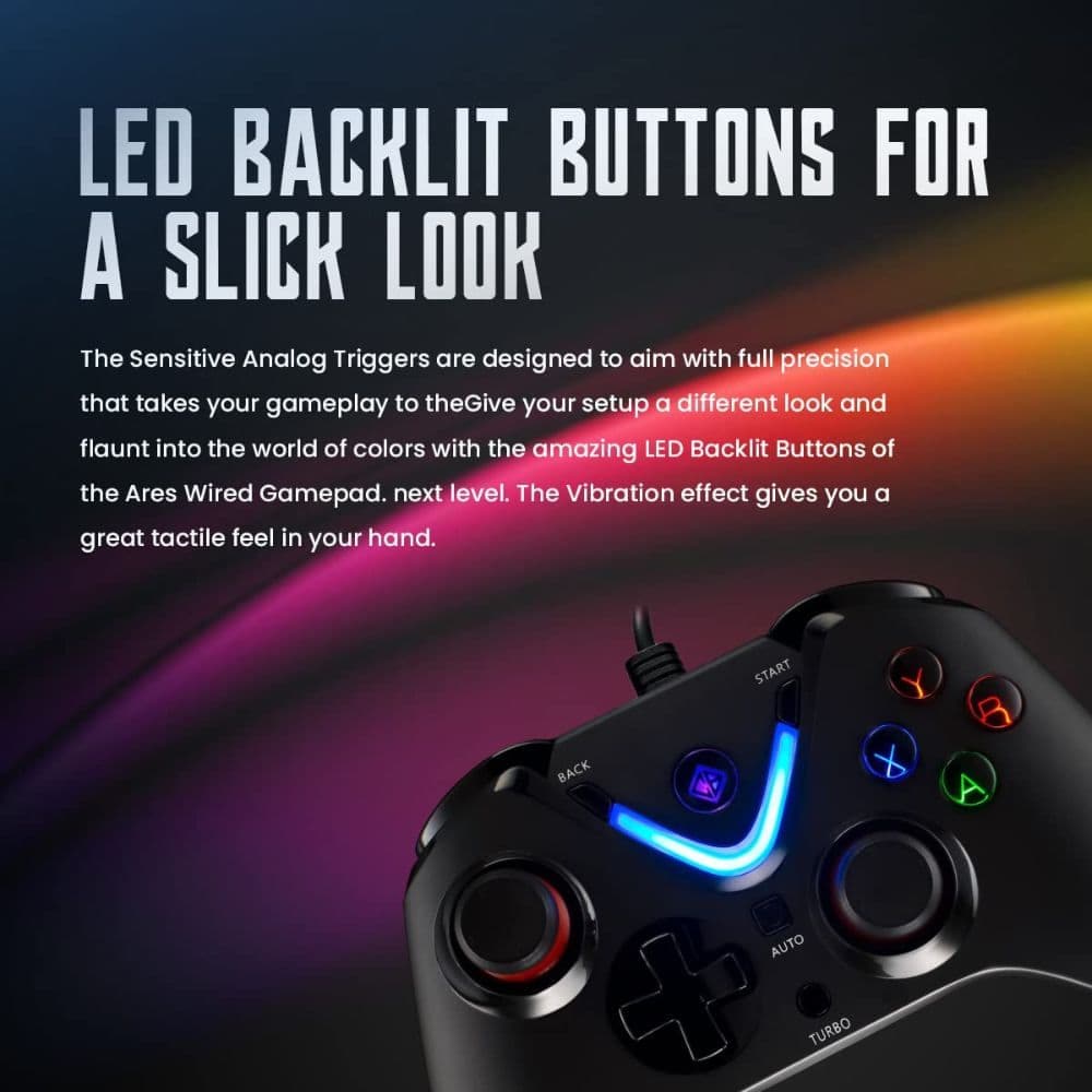 COSMIC BYTE Ares Wired Black Controller ( Black )