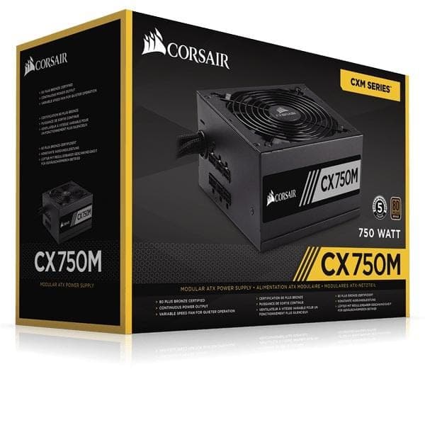 CORSAIR CX750M 7550W 80 + Bronze Semi Modular ATX 2.0 Power Supply