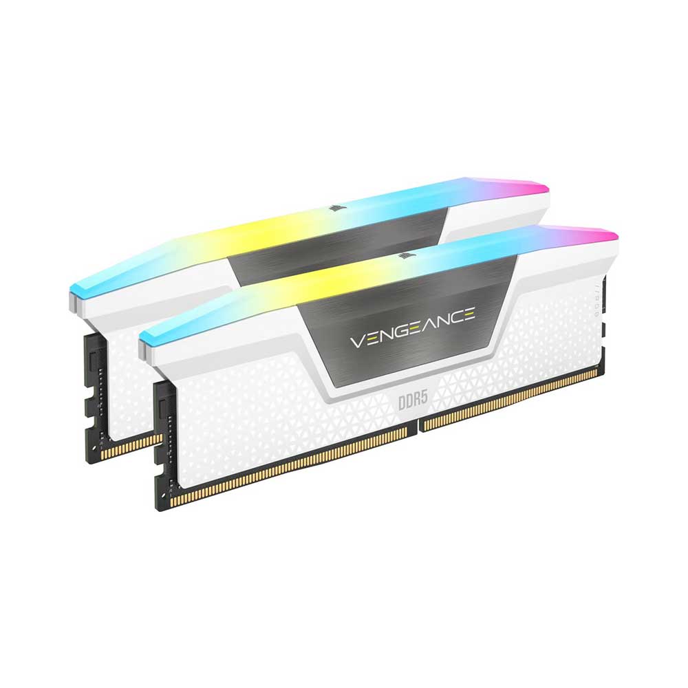 CORSAIR Vengeance RGB 32GB ( 16GB x 2 ) 6000MHz DDR5 Ram ( White ) ( CL36 )