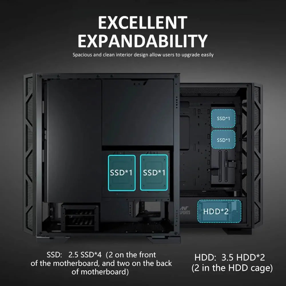 ANT ESPORTS Dynamic GT RGB EATX Mid Tower Cabinet ( Black )