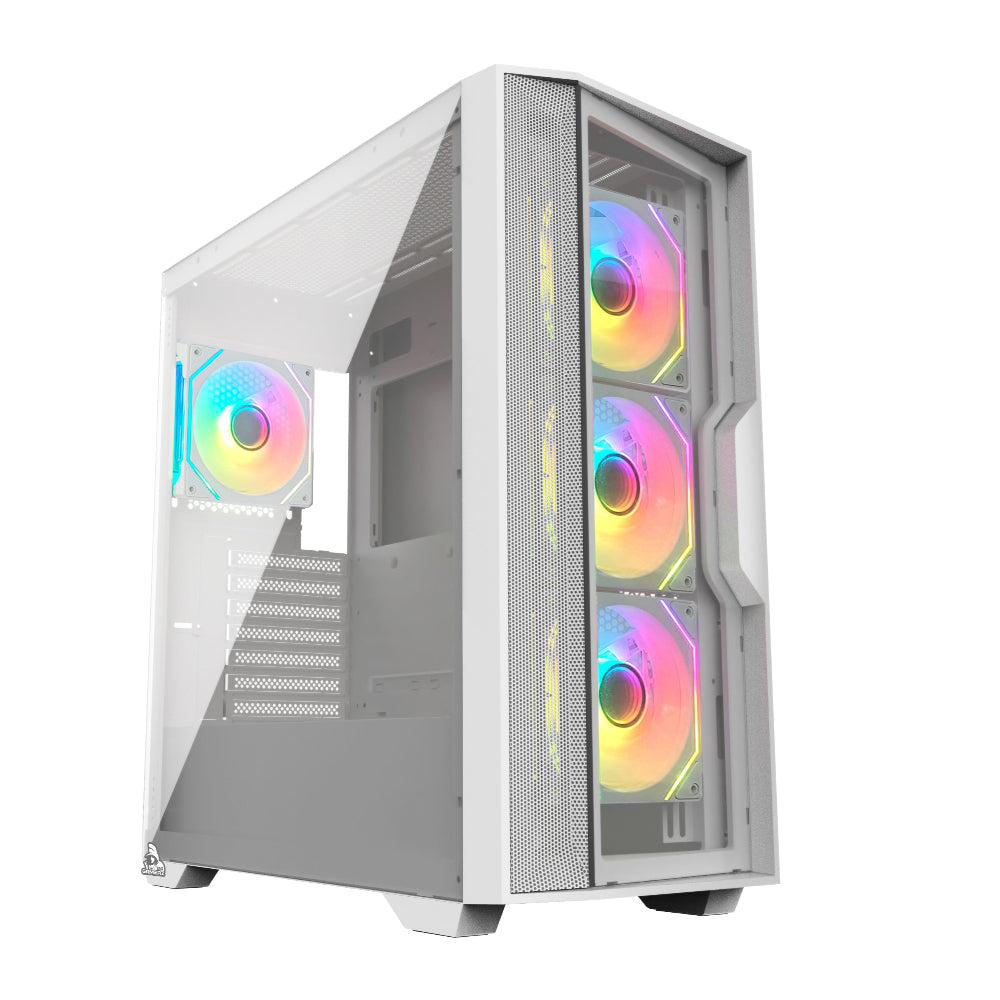 TAG Gamerz Andromeda RGB MATX Mid Tower Cabinet (White)
