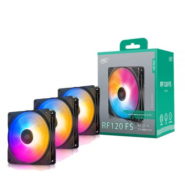 DEEPCOOL RF120 FS 120mm RGB LED Cabinet Fan (Black) (Triple Pack)
