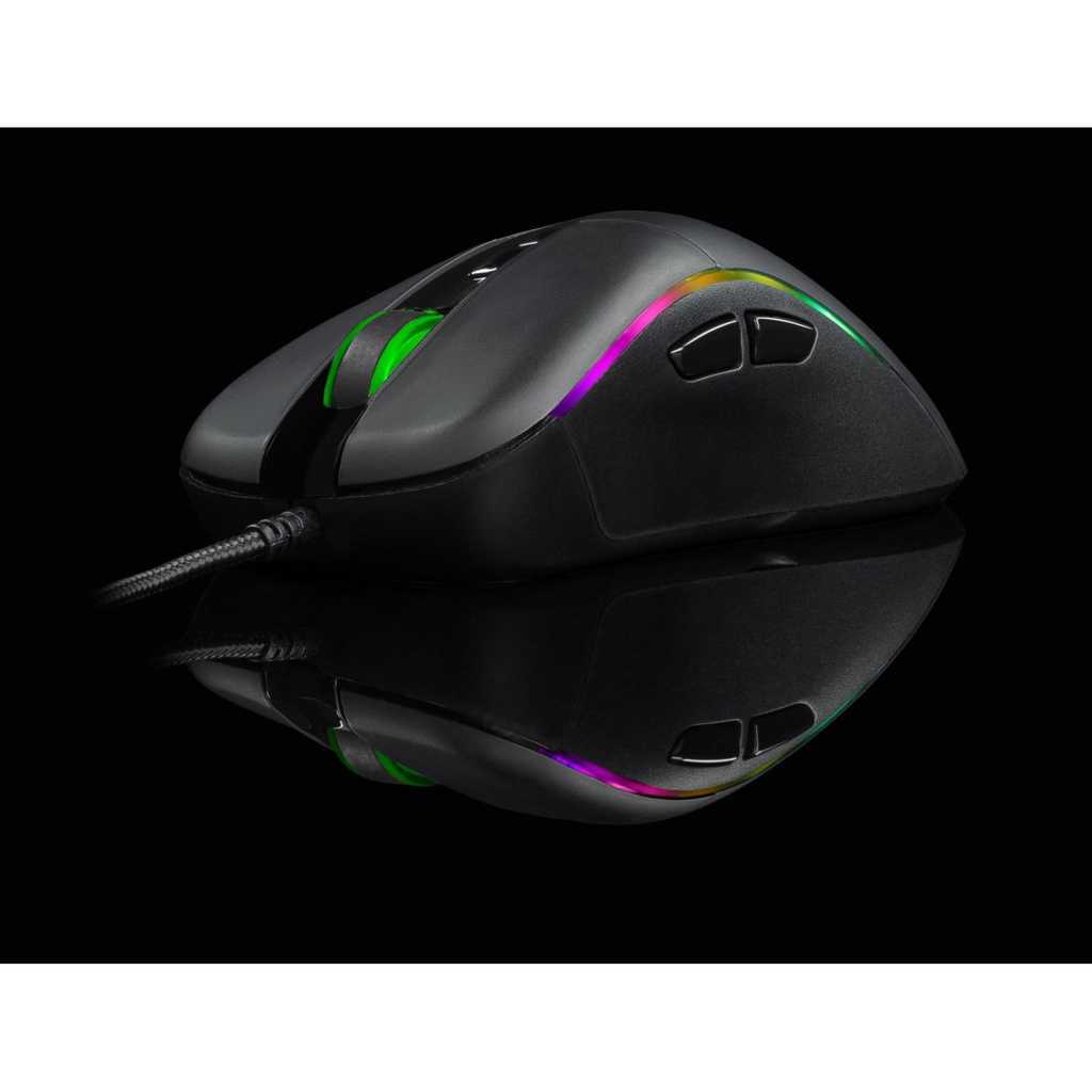 COSMIC BYTE Equinox Alpha Wired Ergonomic Gaming Mouse (5000DPI/7 Macro Buttons) (Black)