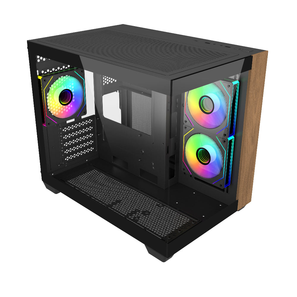 COOLER MASTER Elite 481 Wood ARGB MATX Mini Tower Cabinet ( Black )