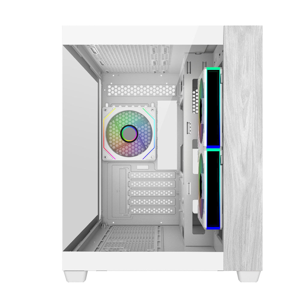 COOLER MASTER Elite 481 Wood ARGB MATX Mini Tower Cabinet ( White )