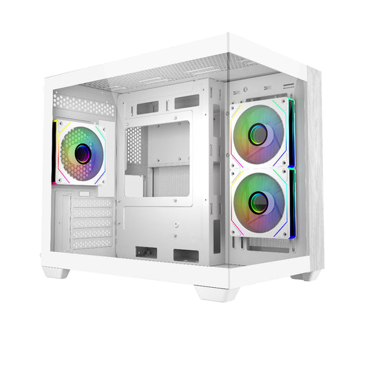 COOLER MASTER Elite 481 Wood ARGB MATX Mini Tower Cabinet ( White )