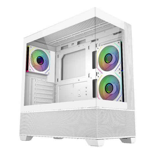 COOLER MASTER Elite 690 Wood ARGB ATX Mid Tower Cabinet ( White )