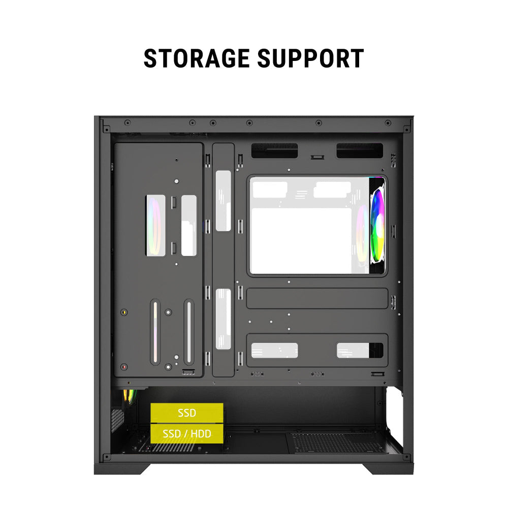 ANT ESPORTS EVO 360 EATX Mid Tower Cabinet ( Black )