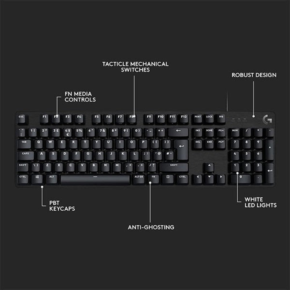 LOGITECH G413 SE Full Size Mechanical Wired Gaming Keyboard ( Black ) ( Tactile Switch ) ( 920-010860 )