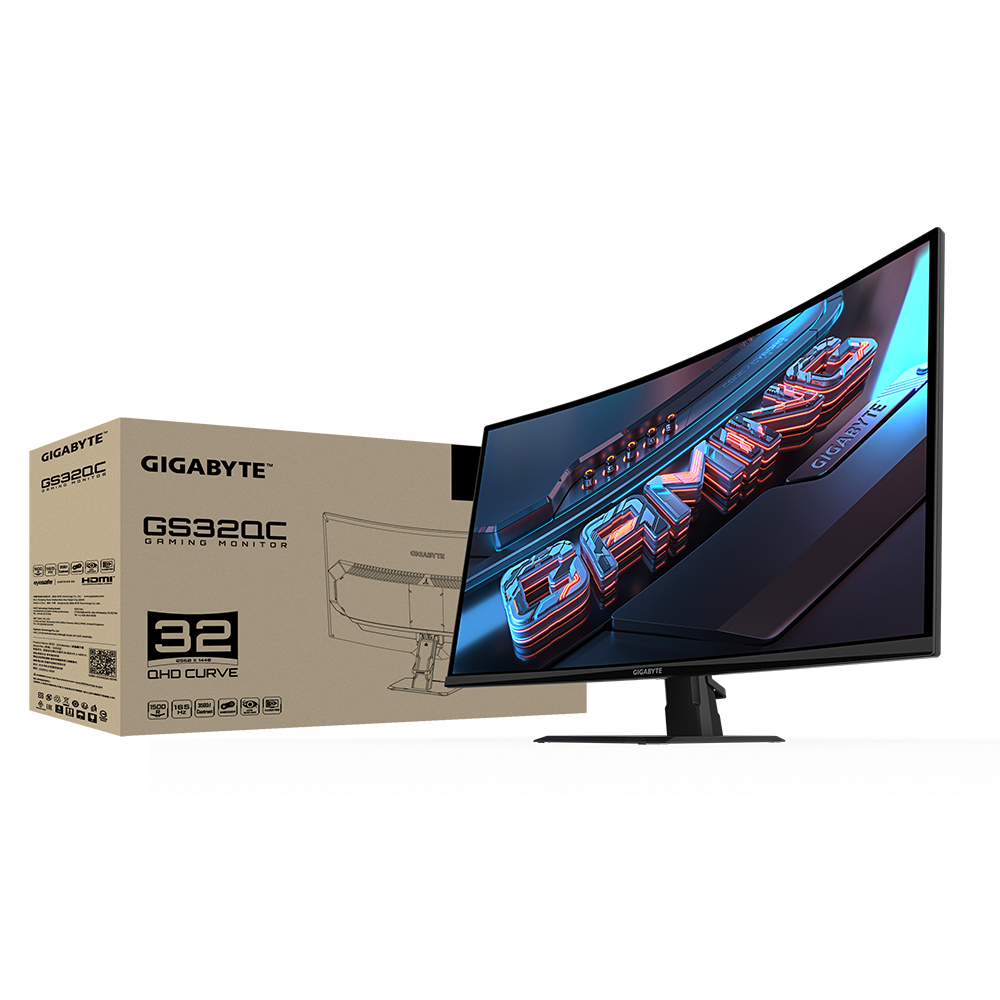 GIGABYTE GS32QC 32 Inch QHD 165Hz VA Panel 109% SRGB 1MS NVIDA Gsync Gaming Monitor