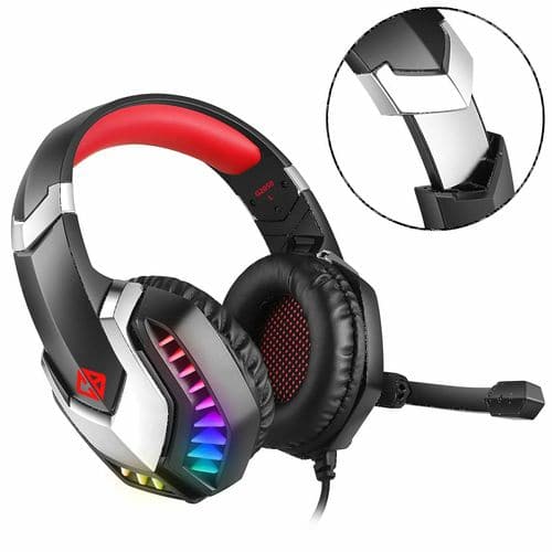 COSMIC BYTE G2050 RGB 3.5mm Wired Stereo Gaming Headphone With Mic ( Red )