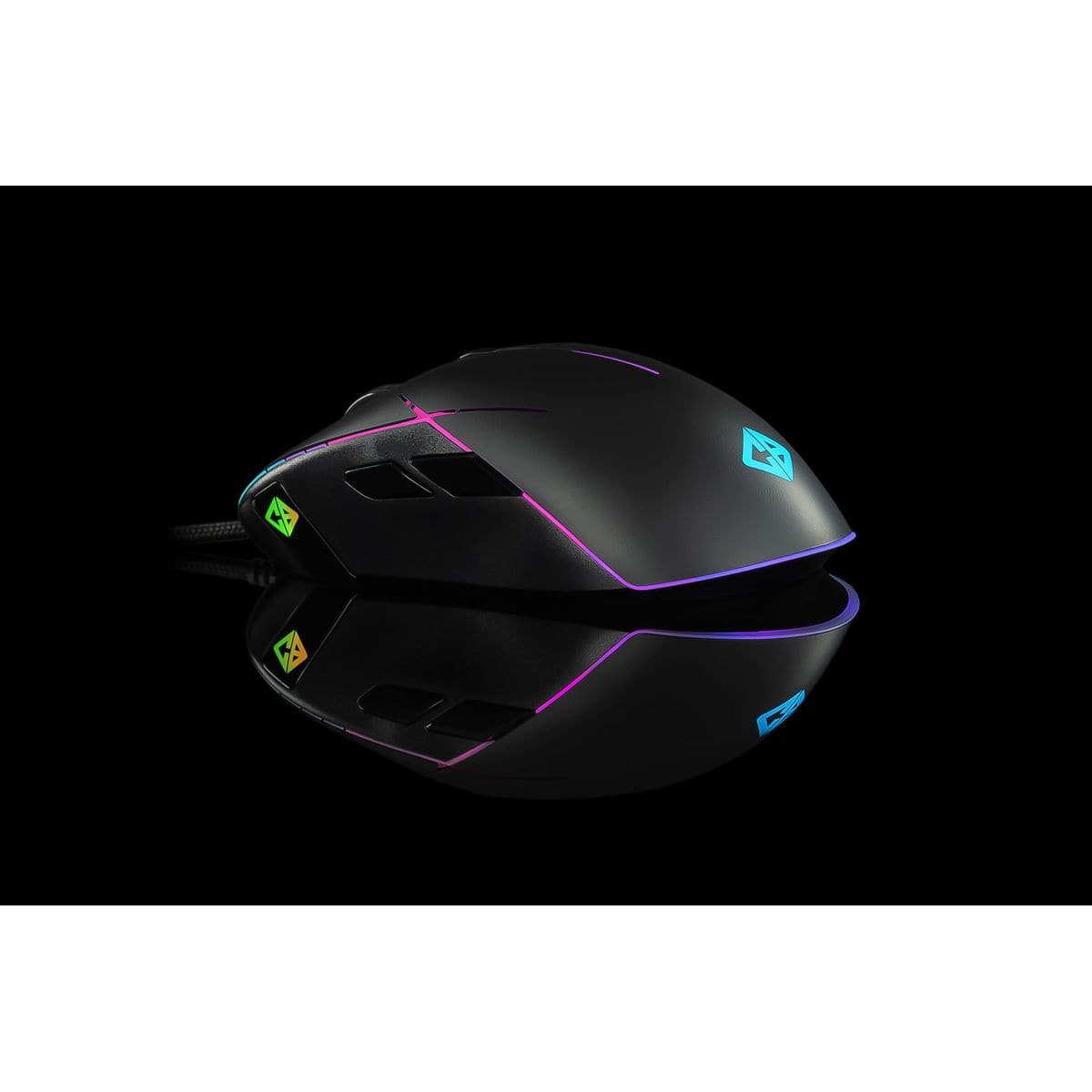 COSMIC BYTE Gravity Wired Ambidextrous RGB Gaming Mouse ( 6400DPI / 8 Macro Buttons ) ( Black )