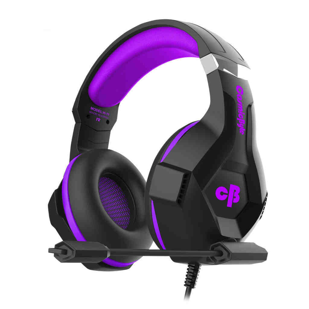 COSMIC BYTE H11 3.5mm Wired Stereo Gaming Headphone With Mic ( Black/Purple) ( PC/PS4/X Box One/Laptops/Mobiles )