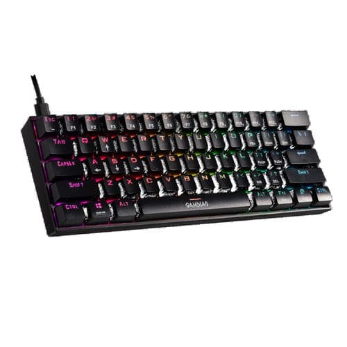 GAMDIAS Hermes E3 60% Semi Mechanical Wired Gaming Keyboard ( Black ) ( Red Switches )